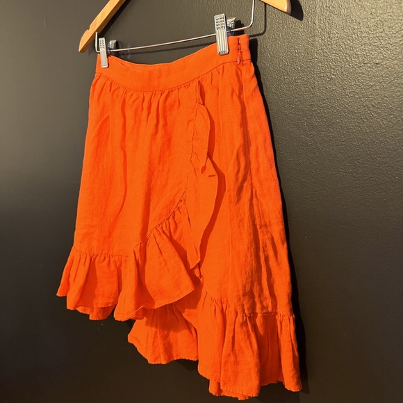 J. Crew Linen Ruffle-Hem Mini Skirt - Picture 2 of 11